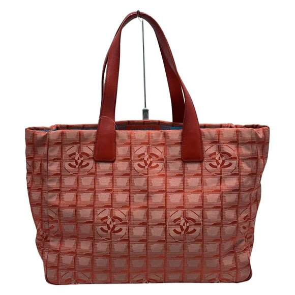 CHANEL New Travel Line Tote MM - Red Nylon Jacquard Leather Tote Bag 454-081525 - Picture 2 of 8